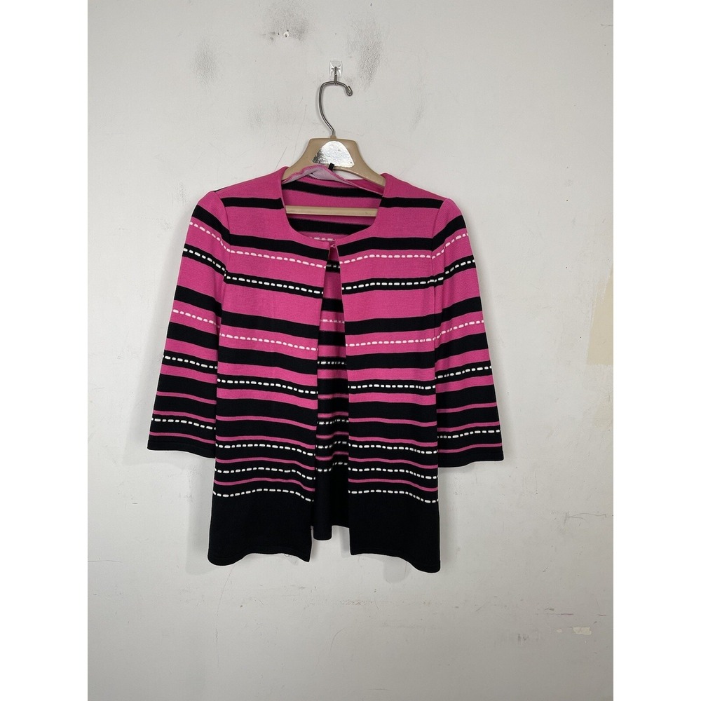 Ming Wang Womens Cardigan Small Pink Corporate‎ Office Career Slinky Spring
